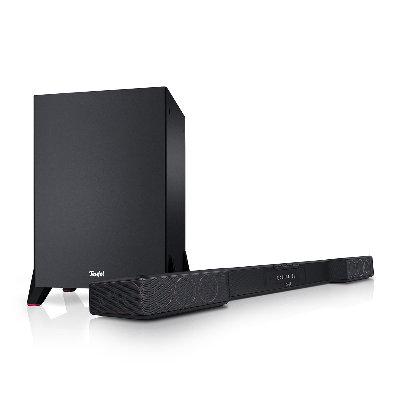 Teufel Cinebar Duett Power Edition "2.1-Set" schlanke Soundbar mit Subwoofer 2-Wege-System Schwarz von Teufel