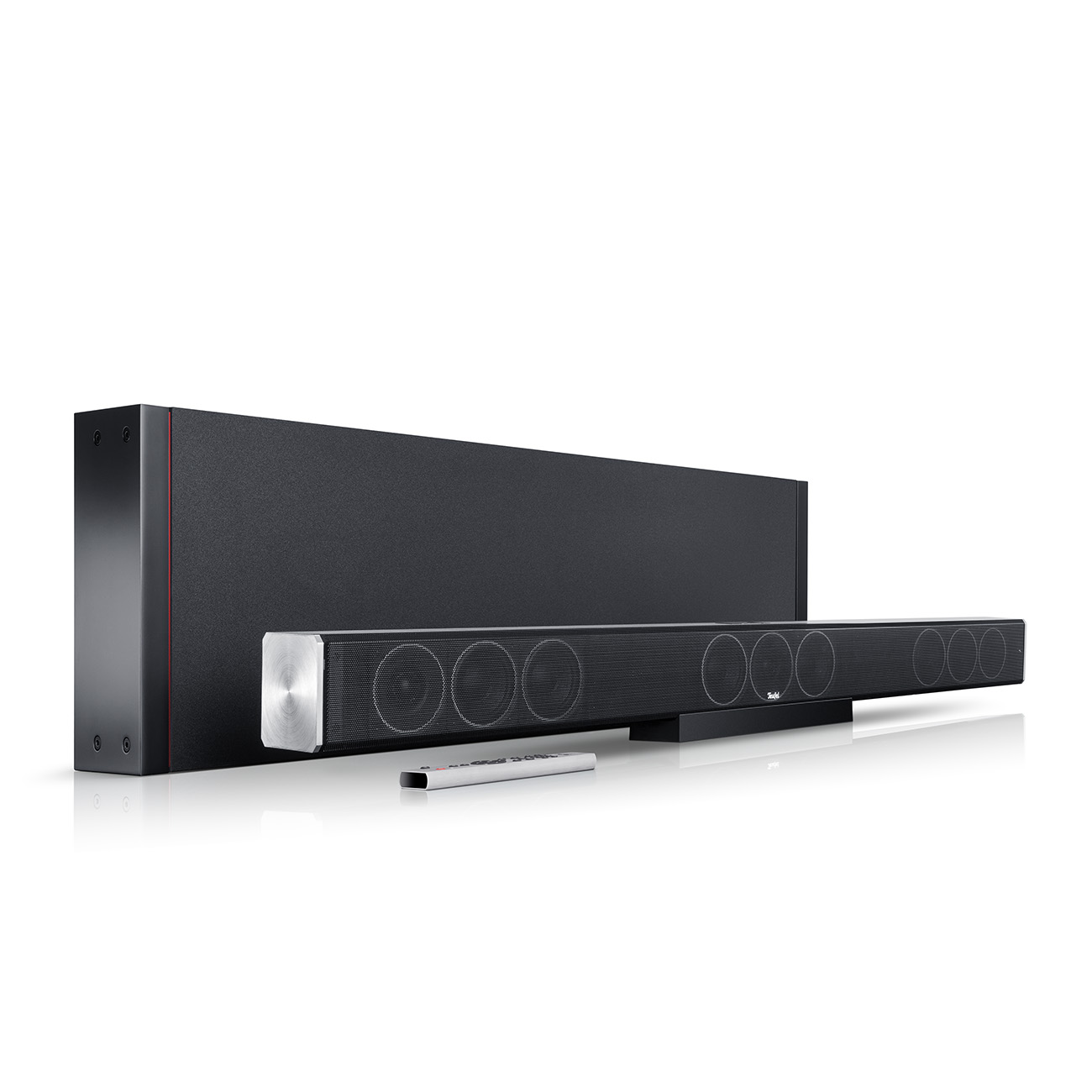 Teufel Cinebar Trios "3.1-Set" 3.1 Soundbar mit Flach Subwoofer 465 Watt Gesamtleistung Titan von Teufel