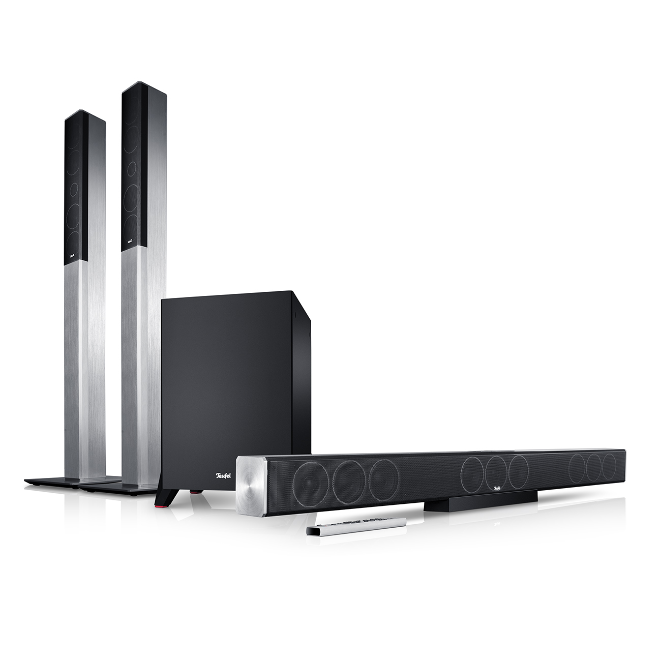 Teufel Cinebar Trios Surround Easy "5.1-Set L" 5.1 Soundbar Subwoofer Wireless Rear Speaker Titan von Teufel