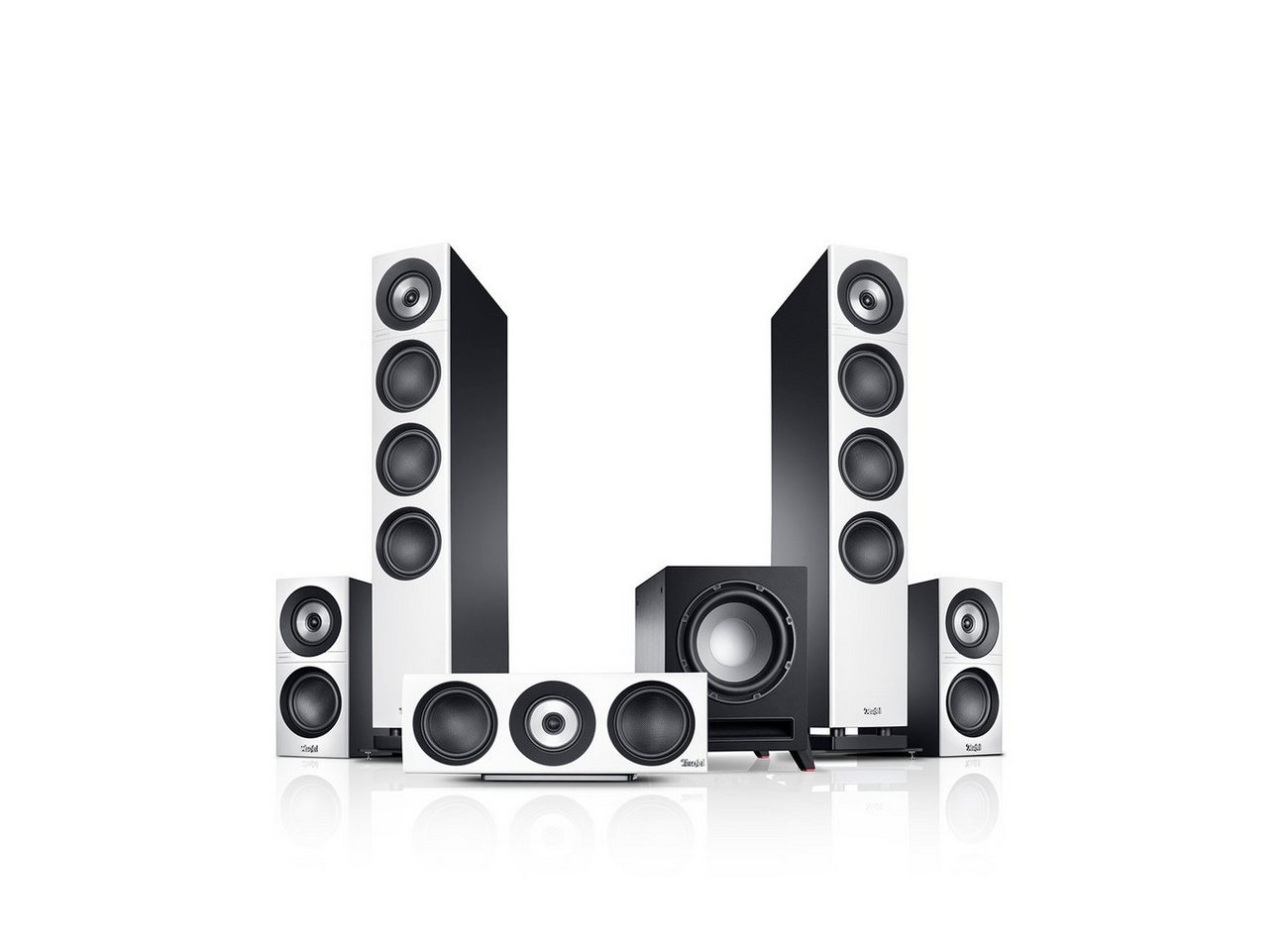 Teufel Definion 3 Surround 5.1-Set" Stand-Lautsprecher (Mächtiger Subwoofer, als Front- oder Downfire-Subwoofer verwendbar)" von Teufel