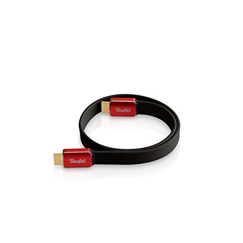 Teufel HDMI-2.0-Flachkabel Highspeed HDMI-Flachkabel unterstützt alle 2.0-Spezifikationen, Vergoldeter Anschluss (Schwarz, 0,75 m) von Teufel