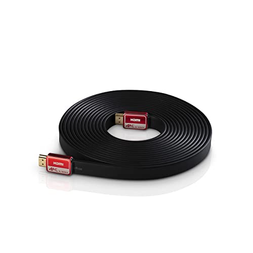 Teufel HDMI-2.0-Flachkabel Highspeed HDMI-Flachkabel unterstützt alle 2.0-Spezifikationen, Vergoldeter Anschluss (Schwarz, 5,0 m) von Teufel