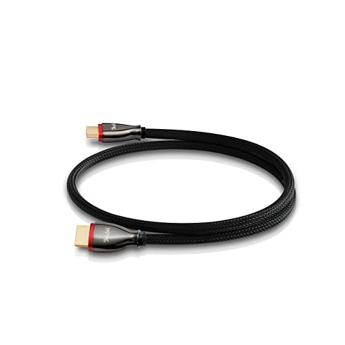 Teufel HDMI-2.1-Rundkabel Highspeed HDMI-Kabel, 4K 3D bei 50/60p, 8K-Übertragung, Vergoldeter Anschluss (Schwarz, 0,75 m) von Teufel