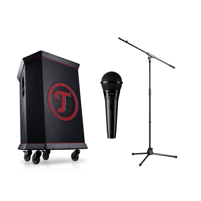Teufel ROCKSTER + Shure PGA58 440-Watt-Verstärker Bluetooth 2-Kanal DJ-Mischpult von Teufel