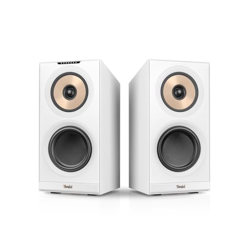 Teufel Stereo M 2 - Aktive Regallautsprecher Paar Kabellos Bluetooth WLAN Multiroom Streaming, Holzgehäuse, HiFi Speakers, 100 Watt 3-Wege-System, Chromecast™ Built-in - weiß von Teufel