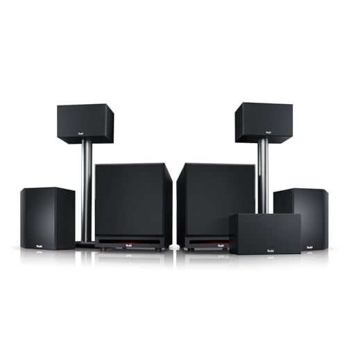 Teufel System 6 THX 5.2 Heimkino Set mit THX-Select Lizenz, Kino-Atmosphäre, Filmton und Musikwiedergabe auf THX-Niveau, 2 Mächtiger Subwoofer(kabellos optional) - schwarz von Teufel