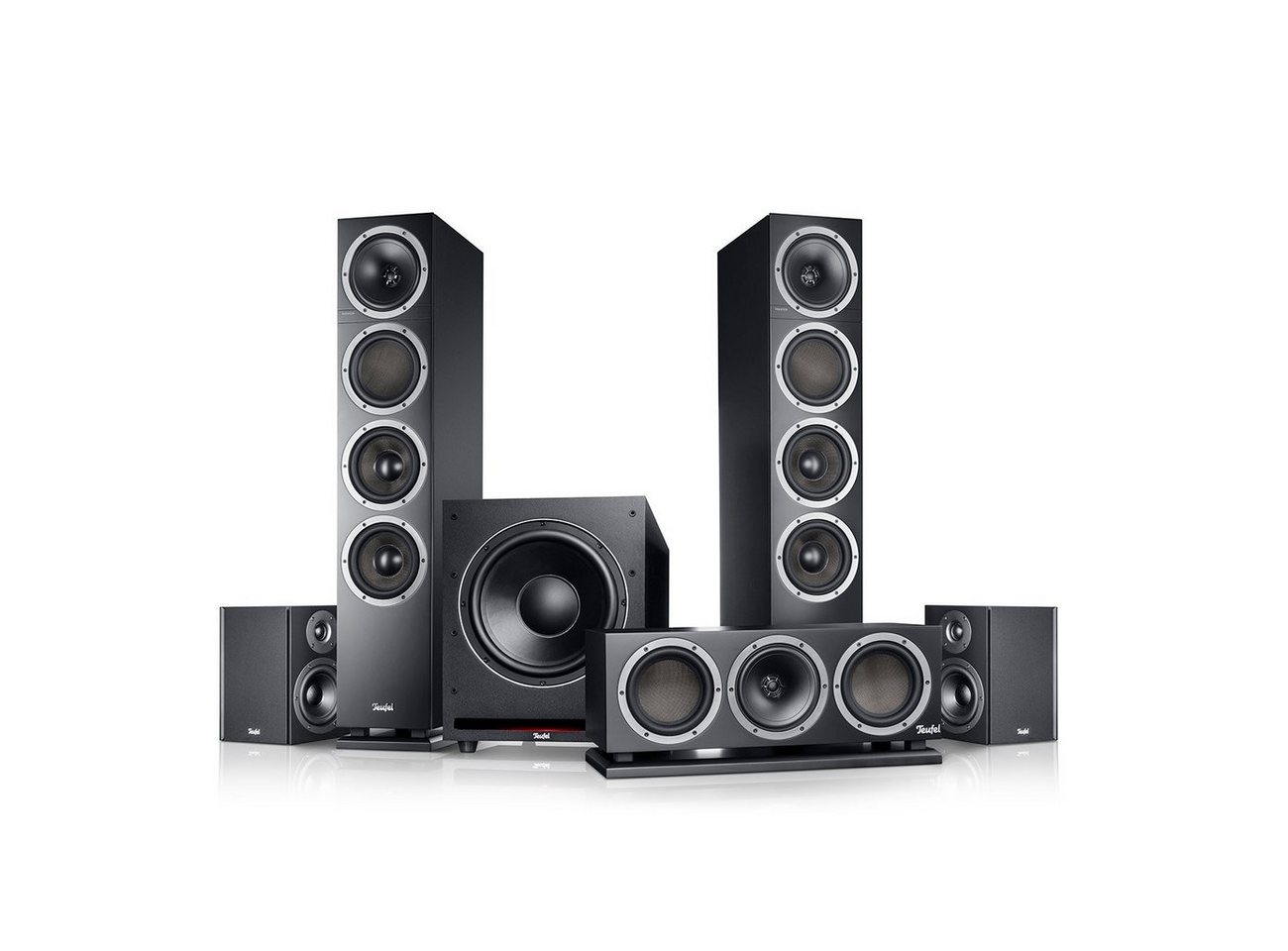 Teufel THEATER 500 Surround "5.1-Set" Stand-Lautsprecher (Kabelgebunden, 240 W, Dipol-Rear-Lautsprecher für echte Kinoatmosphäre) von Teufel