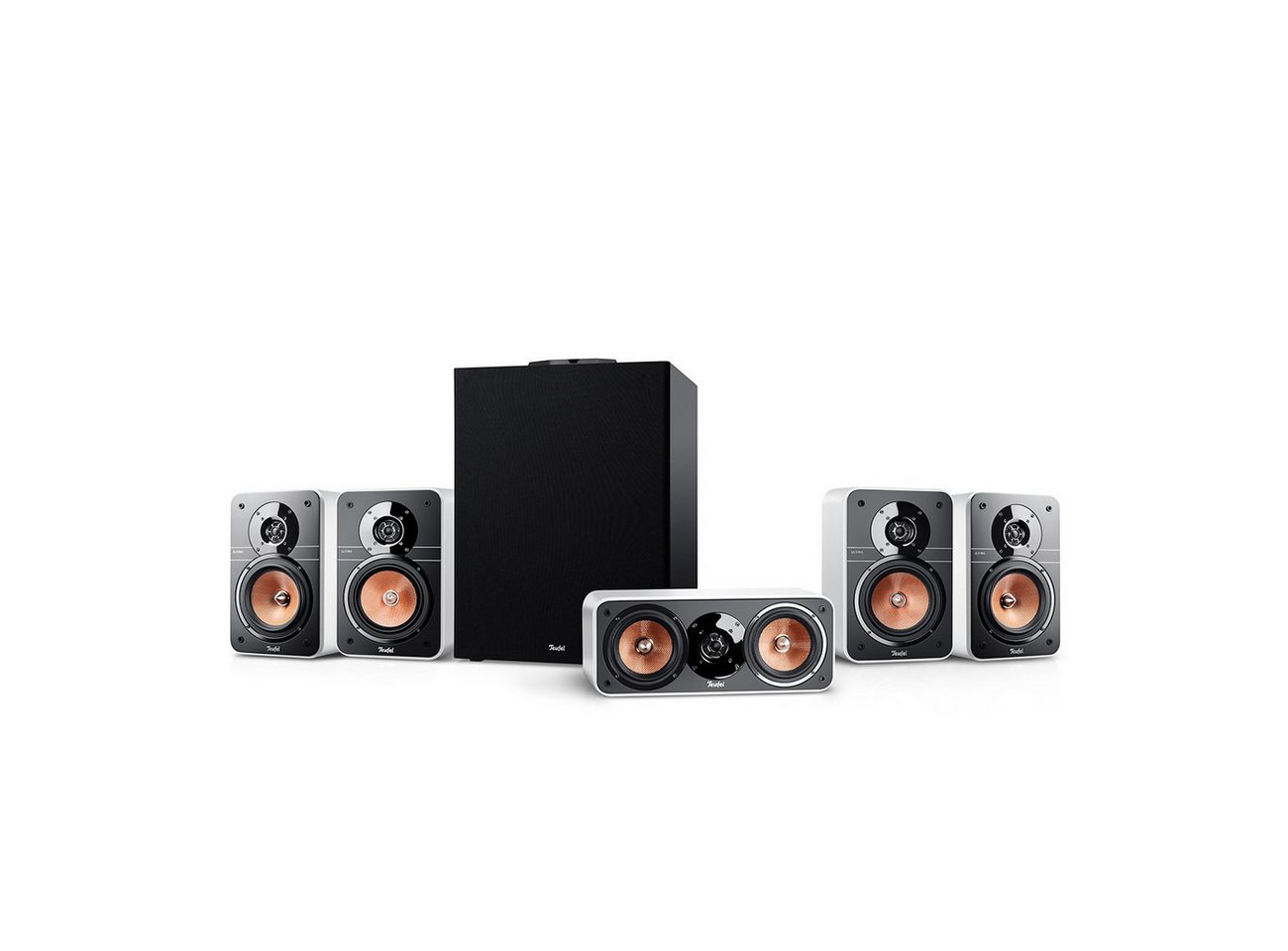 Teufel ULTIMA 20 CONCEPT Surround Power Edition "5.1-Set" Lautsprechersystem (Bluetooth, HDMI, Verkabelt, 150 W, Integrierter AV-Receiver mit Bluetooth 5.0 Qualcomm® aptX™, sowie HDMI) von Teufel