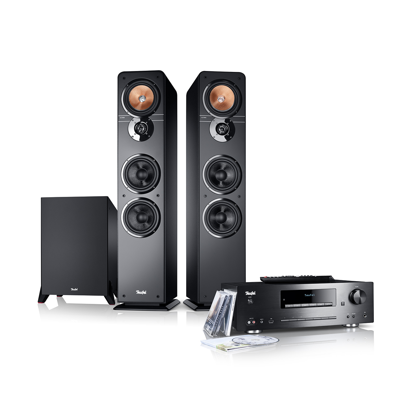 Teufel Ultima 40 Kombo Power Edition Stereoanlage mit Subwoofer 3-Wege-Aufbau Schwarz von Teufel