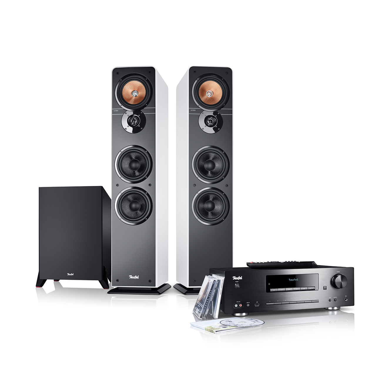 Teufel Ultima 40 Kombo Power Edition Stereoanlage mit Subwoofer 3-Wege-Aufbau Weiß von Teufel