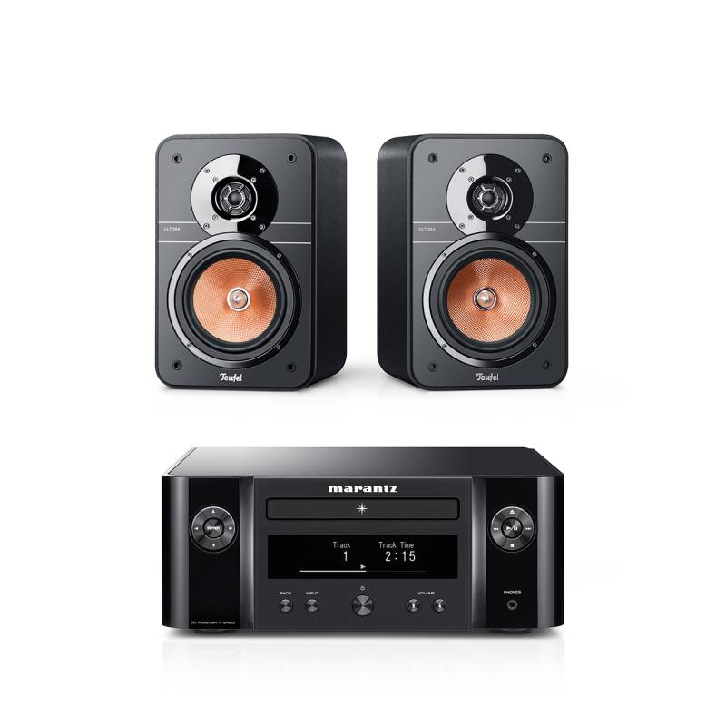 Teufel ULTIMA 20 + Marantz M-CR612 HiFi-Kompaktanlage CD-Receiver 2-Wege-Regallautsprecher-Paar Schwarz/Schwarz von Teufel