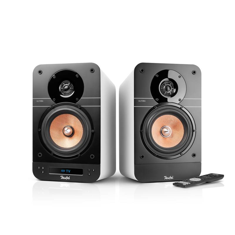 Teufel Ultima 25 Aktiv Regallautsprecherpaar DAB+ und FM-Radio 2-Wege-System Weiß von Teufel