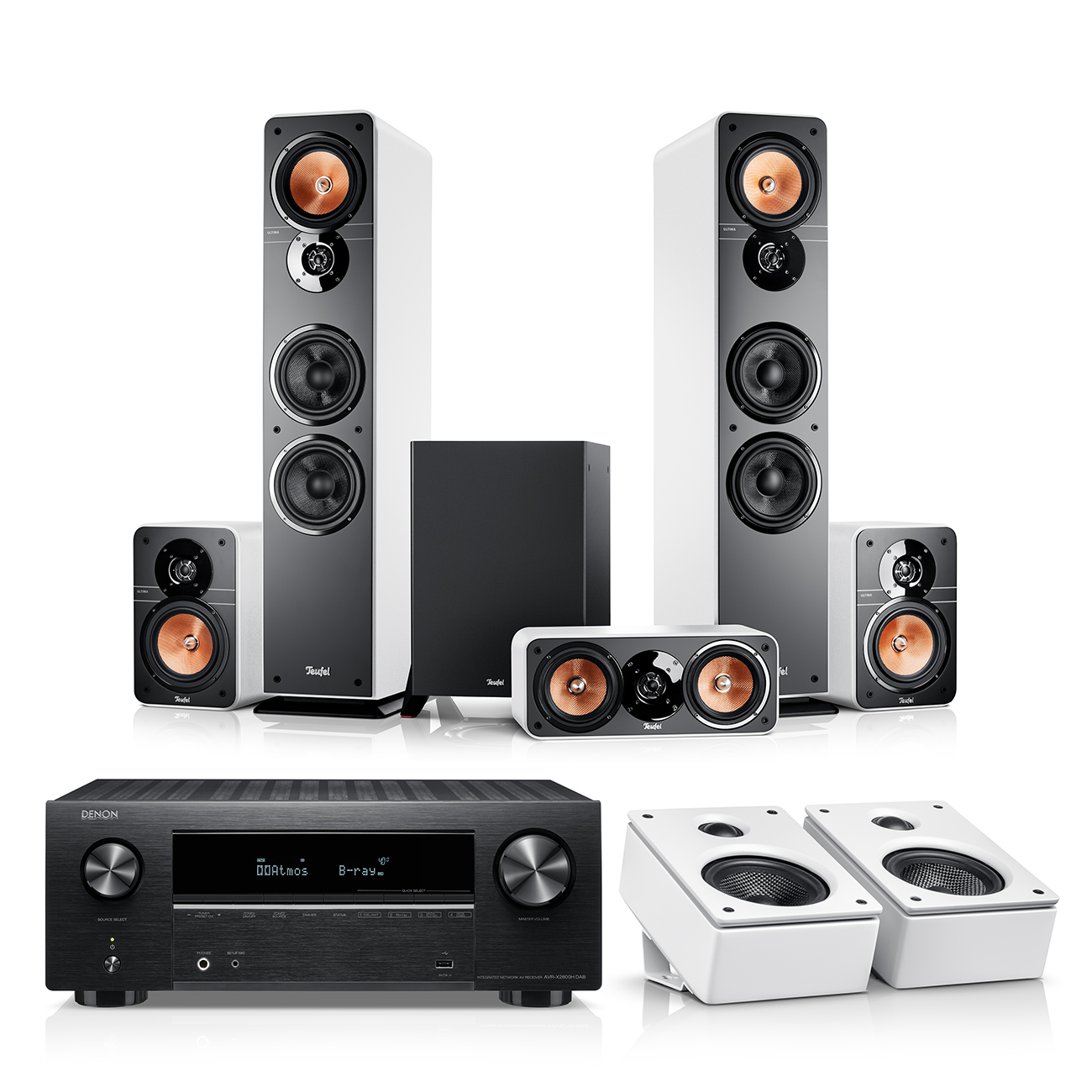 ULTIMA 40 Surround + DENON X2800H für Dolby Atmos von Teufel