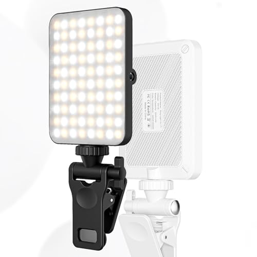 Selfie, wiederaufladbare Clip on Telefonleuchte Tragbares Kamera mit Cold Shoe Mount 80 LED- Selbstauslöser LED- Kameraleuchte 3 Lichtmodi Rechargeable 2000mAh Akkus, Schwarz Selfie, wiederaufladbare Clip on Telefonleuchte Tragbares Kamera mit Cold Shoe Mount 80 LED- Selbstauslöser LED- Kameraleuchte 3 Lichtmodi Rechargeable 2000mAh Akkus, Schwarz von Tevimpeya