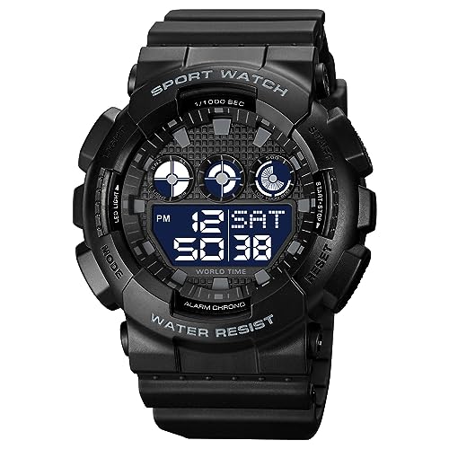 Tevimpeya Digitale Armbanduhr für Herren, Sportarmbanduhr mit Stoppuhr, Countdown, 4 Alarme für Sport, Freizeit, Rot, Schwarz , M, Armband Tevimpeya Digitale Armbanduhr für Herren, Sportarmbanduhr mit Stoppuhr, Countdown, 4 Alarme für Sport, Freizeit, Rot, Schwarz , M, Armband von Tevimpeya