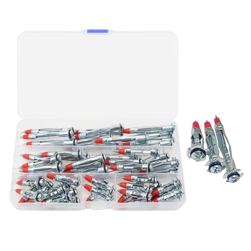 Metallausdehnungschraube, Trockenbauweiterungsschraube - 52x Selbstbohrung Trockenbauschraube | Multifunktionaler Kohlenstoffstahl-Selbstschützer-Nüsse für Deckenlampen, graue Bretter, Faserbretter Metallausdehnungschraube, Trockenbauweiterungsschraube - 52x Selbstbohrung Trockenbauschraube | Multifunktionaler Kohlenstoffstahl-Selbstschützer-Nüsse für Deckenlampen, graue Bretter, Faserbretter von Tewzafiya