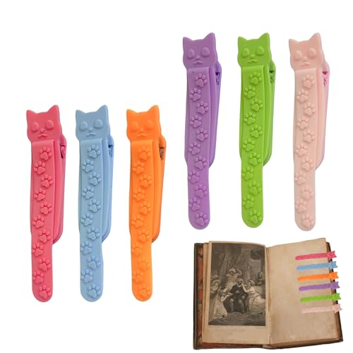 Silikon Lesezeichen, süße Lesezeichen | Cat Book Marker Fun Lesezeichen,6x Silicon -Seitenhalter -Clip für Buchliebhaber, niedliche -Lesezeichen Lesen Accessoires Seitenmarkierungen Silikon Lesezeichen, süße Lesezeichen | Cat Book Marker Fun Lesezeichen,6x Silicon -Seitenhalter -Clip für Buchliebhaber, niedliche -Lesezeichen Lesen Accessoires Seitenmarkierungen von Tewzafiya