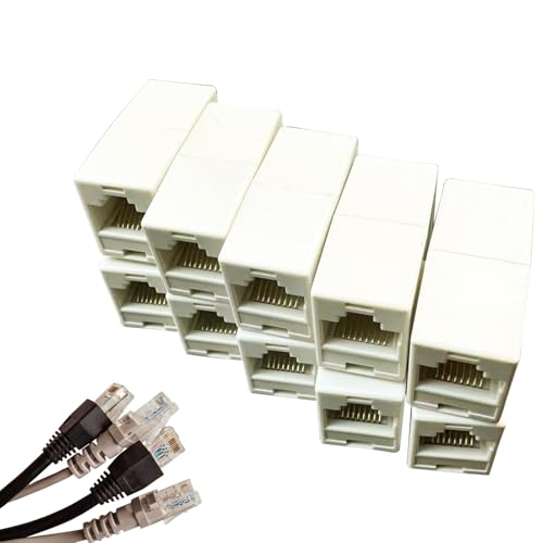 Tewzafiya RJ45 -Koppler -Ethernet -Koppler, Ethernet -Anschluss - Weibliche zu weibliche RJ45 -Kuppler - Modular Plug 10x Netzwerkkabelanschluss für nahtlose Konnektivität Tewzafiya RJ45 -Koppler -Ethernet -Koppler, Ethernet -Anschluss - Weibliche zu weibliche RJ45 -Kuppler - Modular Plug 10x Netzwerkkabelanschluss für nahtlose Konnektivität von Tewzafiya