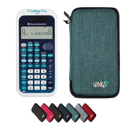 CALCUSO Sparkpaket: TI Collège Plus Solar technisch-wissenschaftlicher Taschenrechner + WYNGS Schutztasche türkis + Erweiterte Garantie von CALCUSO von Texas Instruments