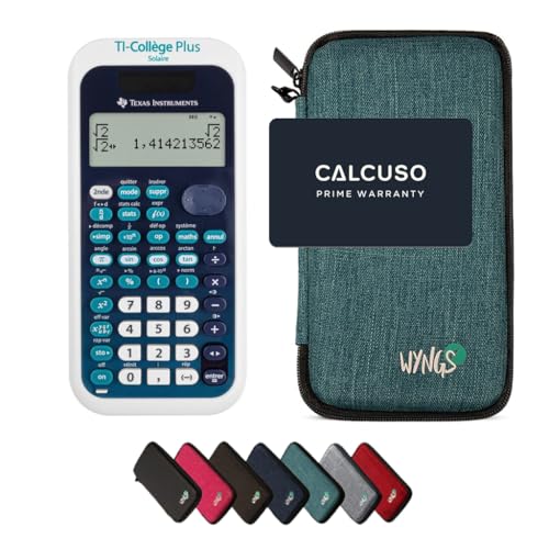 TEXAS INSTRUMENTS CALCUSO Sparpaket: TI Collège Plus Solaire wissenschaftlicher Rechner + WYNGS Schutztasche türkis + Erweiterte von CALCUSO von Texas Instruments
