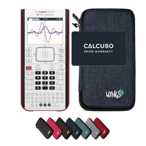 TI-Nspire CX II-T Grafikrechner inklusive Schutztasche von WYNGS in Blau - Basic Set von Texas Instruments