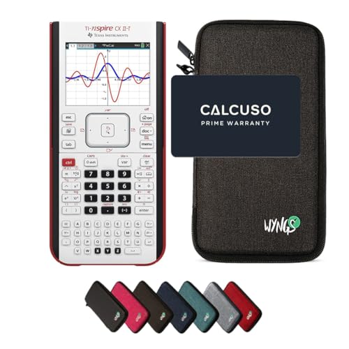 TI-Nspire CX II-T Grafikrechner inklusive Schutztasche von WYNGS in Dunkelgrau - Basic Set von Texas Instruments
