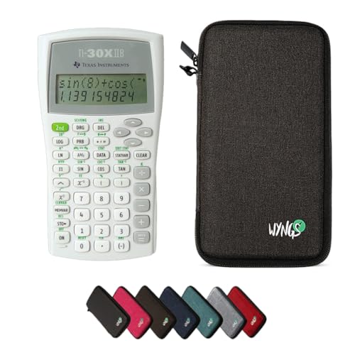 TI-30XIIB Taschenrechner inklusive Schutztasche von WYNGS in Dunkelgrau - Basic Set von Texas Instruments