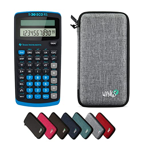 TI-30 ECO RS Taschenrechner inklusive Schutztasche von WYNGS in Hellgrau - Basic Set von Texas Instruments