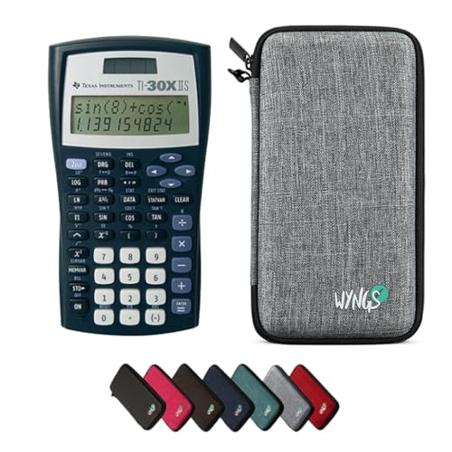 TI-30XIIS Taschenrechner inklusive Schutztasche von WYNGS in Hellgrau - Basic Set von Texas Instruments