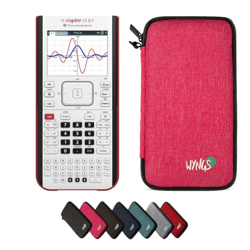 TI-Nspire CX II-T Grafikrechner inklusive Schutztasche von WYNGS in Pink - Basic Set von Texas Instruments