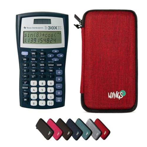 TI-30XIIS Taschenrechner inklusive Schutztasche von WYNGS in Rot - Basic Set von Texas Instruments