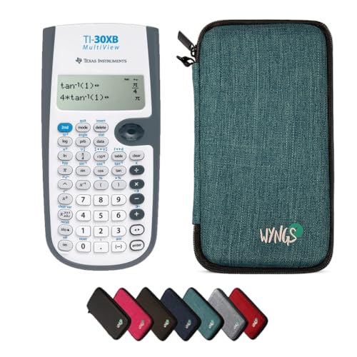 TI-30XB MultiView Taschenrechner inklusive Schutztasche von WYNGS in Türkis - Basic Set von Texas Instruments