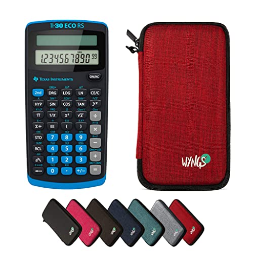 CALCUSO Sparpaket: TI 30 ECO RS wissenschaftlicher Rechner + WYNGS Schutztasche rot + Erweiterte Garantie von CALCUSO von Texas Instruments