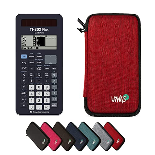 CALCUSO Sparpaket: TI-30X Plus MathPrint technisch-wissenschaftlicher Schulrechner + WYNGS Schutztasche rot + Erweiterte Garantie von CALCUSO von Texas Instruments