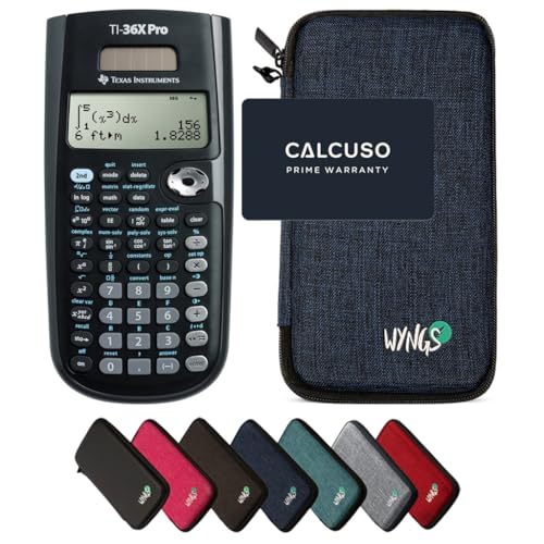 TEXAS INSTRUMENTS CALCUSO Sparpaket: TI 36 X Pro wissenschaftlich-technischer Rechner + WYNGS Schutztasche blau Erweiterte von von Texas Instruments