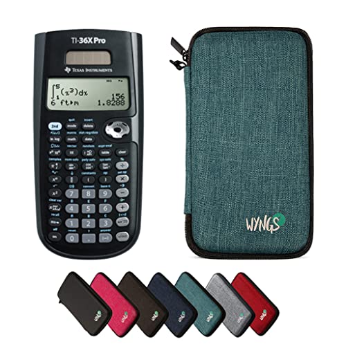 TI-36X Pro MultiView Taschenrechner inklusive Schutztasche von WYNGS in Türkis - Basic Set von Texas Instruments