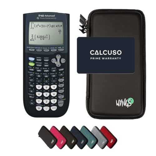 TI-82 Advanced Edition Python Grafikrechner inklusive Schutztasche von WYNGS in Schwarz - Basic Set von Texas Instruments