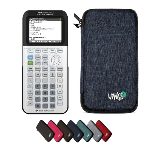 CALCUSO Sparpaket: TI-83Premium CE Python Grafikrechner + WYNGS Schutztasche blau + Erweiterte Garantie von CALCUSO von Texas Instruments