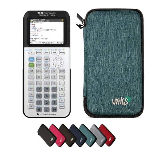 CALCUSO Sparpaket: TI-83Premium CE Python Grafikrechner + WYNGS Schutztasche türkis + Erweiterte Garantie von CALCUSO von Texas Instruments