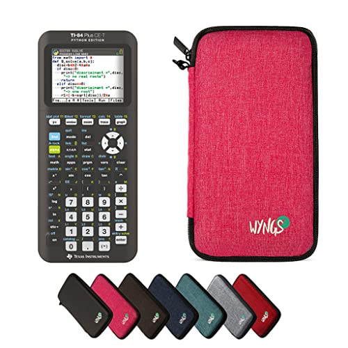 CALCUSO Sparpaket: TI 84 Plus CE-T Python Edition Grafikrechner + WYNGS Schutztasche pink + Erweiterte Garantie von CALCUSO von Texas Instruments