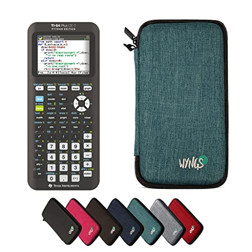 CALCUSO Sparpaket: TI 84 Plus CE-T Python Edition Grafikrechner + WYNGS Schutztasche türkis + Erweiterte Garantie von CALCUSO von Texas Instruments