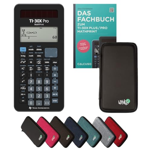 ﻿CALCUSO Standardpaket Schwarz mit Taschenrechner TI-30X Pro Mathprint von Texas Instruments