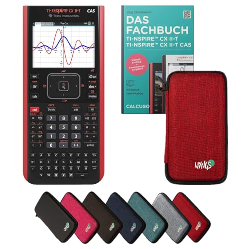 CALCUSO Standardpaket: TI Nspire CX II-T CAS + WYNGS Schutztasche rot + Fachbuch von CALCUSO + Erweiterte Garantie von CALCUSO von Texas Instruments