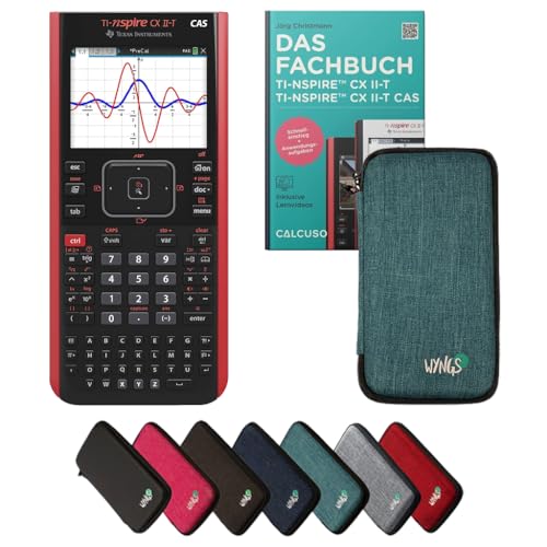 CALCUSO Standardpaket: TI Nspire CX II-T CAS + WYNGS Schutztasche türkis + Fachbuch von CALCUSO + Erweiterte Garantie von CALCUSO von Texas Instruments