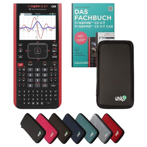 CALCUSO Standardpaket: TI Nspire CX II-T CAS Grafikrechner + WYNGS Schutztasche schwarz + Fachbuch von CALCUSO + Erweiterte Garantie von CALCUSO von Texas Instruments