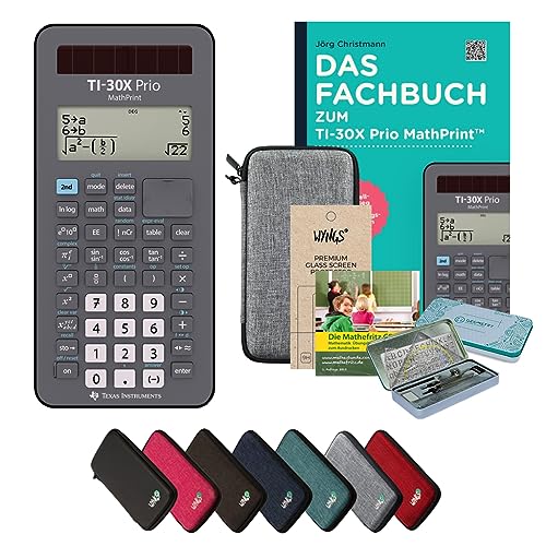 CALCUSO Streberpaket Hellgrau mit Taschenrechner TI-30X Prio MathPrint von Texas Instruments