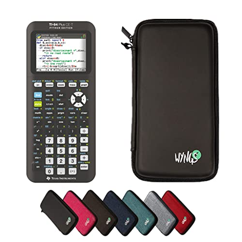 Calcuso Sparpack: TI 84 Plus CE-T Python Edition Grafikrechner + Schutzhülle WYNGS schwarz + erweiterte Garantie von Calcuso von Texas Instruments