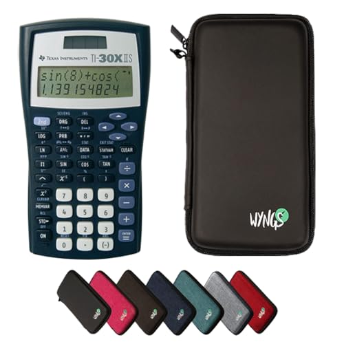 TI-30XIIS Taschenrechner inklusive Schutztasche von WYNGS in Schwarz - Basic Set von Texas Instruments