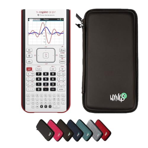 TI-Nspire CX II-T Grafikrechner inklusive Schutztasche von WYNGS in Schwarz - Basic Set von Texas Instruments