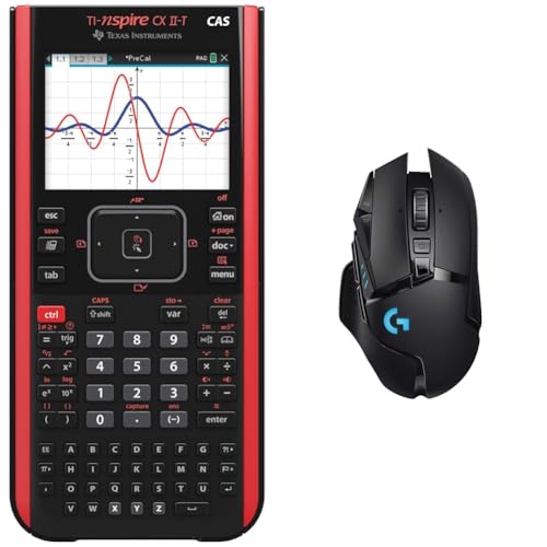 Texas Instruments CX CAS II FC TI-Nspire CX II-T CAS in Neuer umweltfreundlicher Kartonverpackung Schwarz & Logitech G502 Lightspeed kabellose Gaming-Maus mit Hero 25K DPI Sensor von Texas Instruments